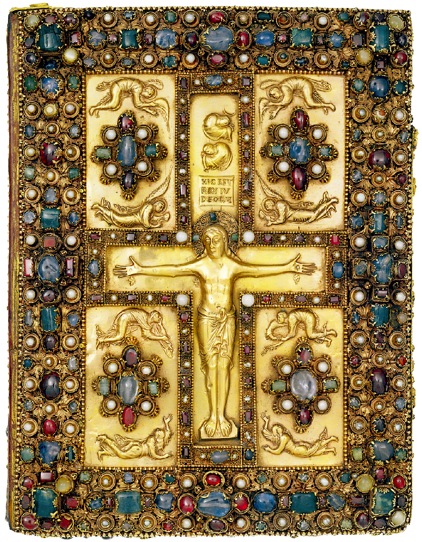 **Bejewelled Anglo-Saxon Bookcover with Rood**